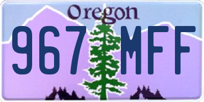 OR license plate 967MFF