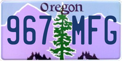 OR license plate 967MFG