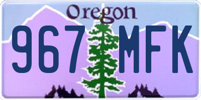 OR license plate 967MFK