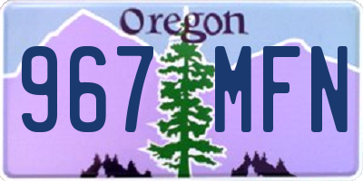 OR license plate 967MFN