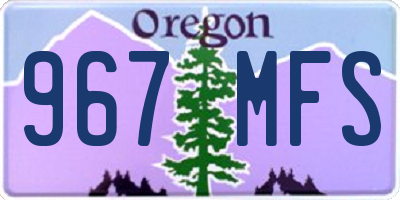 OR license plate 967MFS