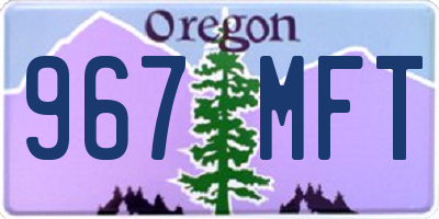 OR license plate 967MFT