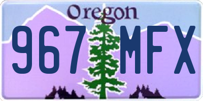 OR license plate 967MFX