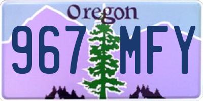 OR license plate 967MFY