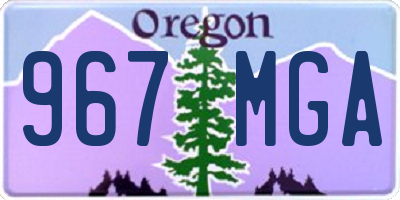 OR license plate 967MGA