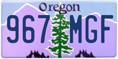 OR license plate 967MGF