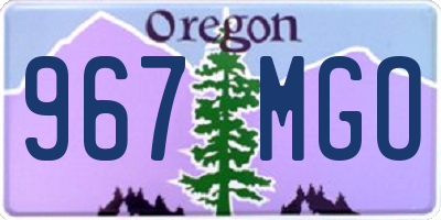 OR license plate 967MGO
