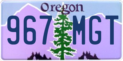 OR license plate 967MGT