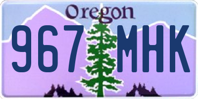 OR license plate 967MHK