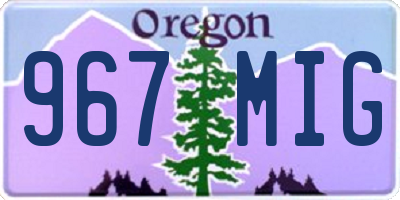 OR license plate 967MIG