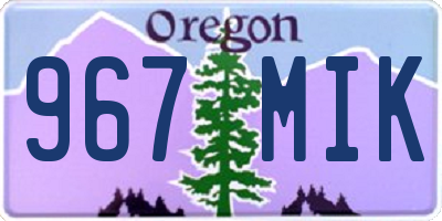 OR license plate 967MIK