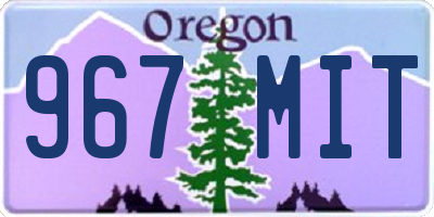 OR license plate 967MIT