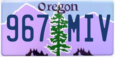 OR license plate 967MIV
