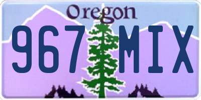 OR license plate 967MIX