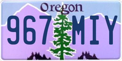 OR license plate 967MIY