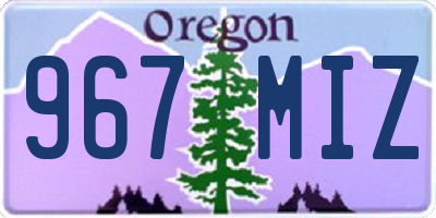 OR license plate 967MIZ