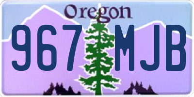 OR license plate 967MJB
