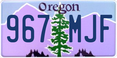 OR license plate 967MJF