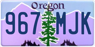 OR license plate 967MJK