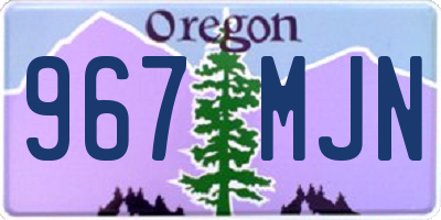 OR license plate 967MJN