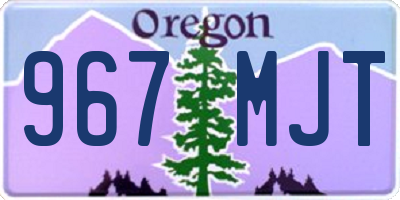 OR license plate 967MJT