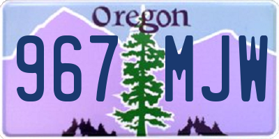OR license plate 967MJW