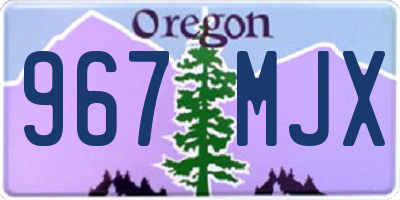 OR license plate 967MJX