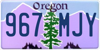 OR license plate 967MJY