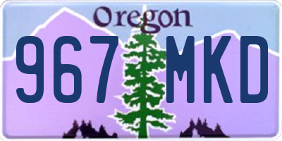 OR license plate 967MKD