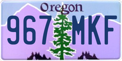 OR license plate 967MKF