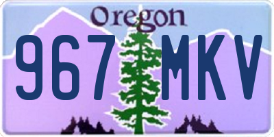 OR license plate 967MKV