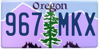 OR license plate 967MKX