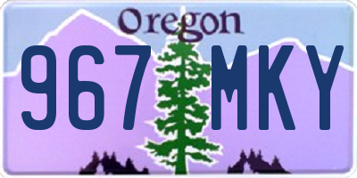 OR license plate 967MKY