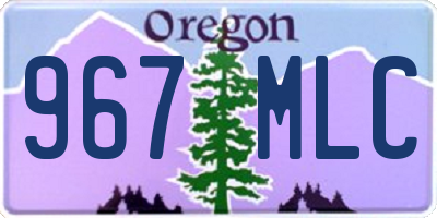 OR license plate 967MLC