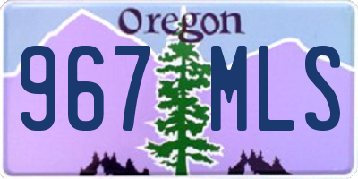 OR license plate 967MLS