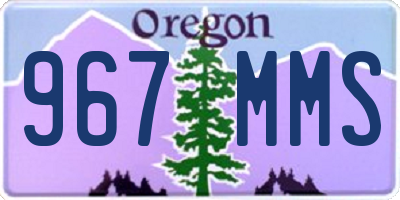 OR license plate 967MMS