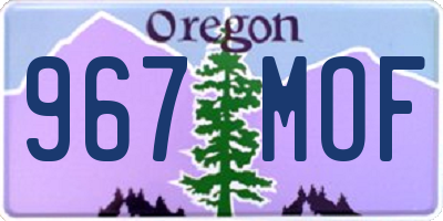 OR license plate 967MOF