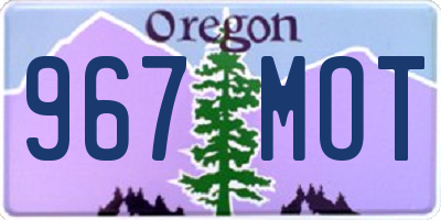 OR license plate 967MOT