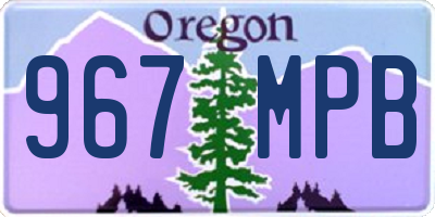 OR license plate 967MPB