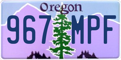 OR license plate 967MPF