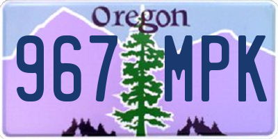 OR license plate 967MPK