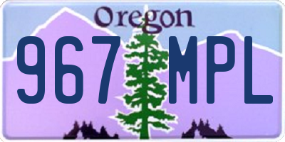 OR license plate 967MPL