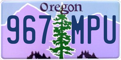 OR license plate 967MPU