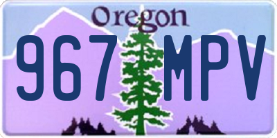 OR license plate 967MPV