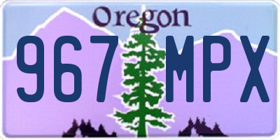 OR license plate 967MPX