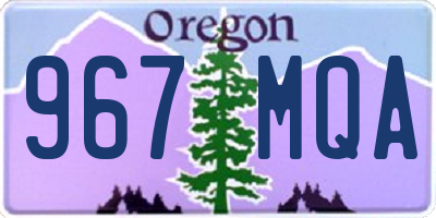 OR license plate 967MQA