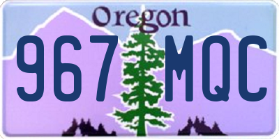 OR license plate 967MQC