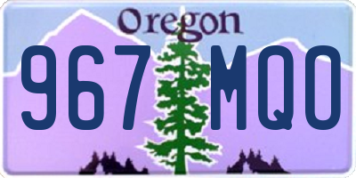 OR license plate 967MQO