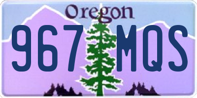 OR license plate 967MQS