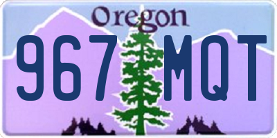 OR license plate 967MQT